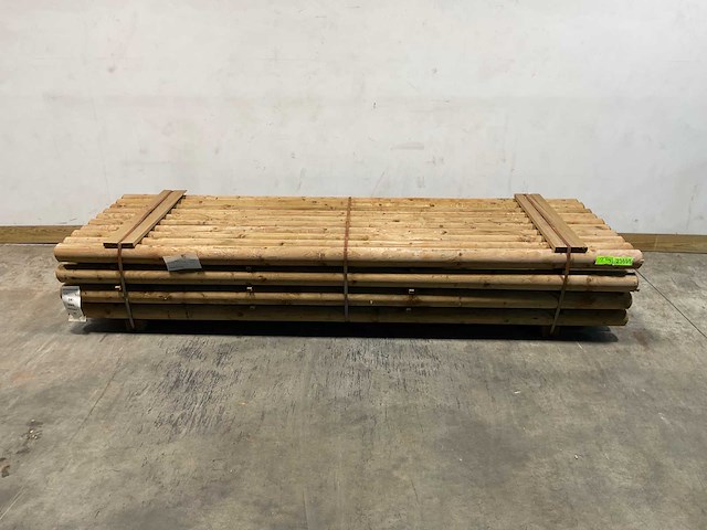 Naaldhouten paal rond ø100 mm x 300 cm - gekroond kdi bruin (40x) - afbeelding 1 van  6