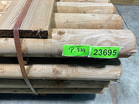 Naaldhouten paal rond ø100 mm x 300 cm - gekroond kdi bruin (40x) - afbeelding 3 van  3