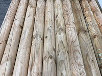 Naaldhouten paal rond ø100 mm x 300 cm - gekroond kdi bruin (40x) - afbeelding 1 van  3
