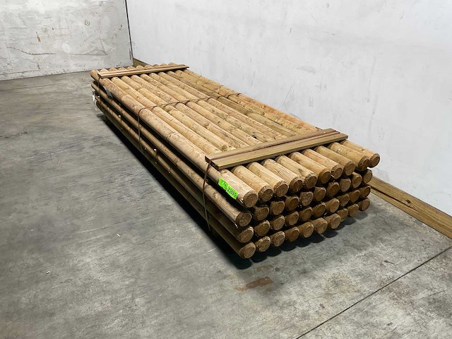 Naaldhouten paal rond ø100 mm x 300 cm - gekroond kdi bruin (40x) - afbeelding 1 van  5