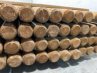 Naaldhouten paal rond ø100 mm x 300 cm - gekroond kdi bruin (40x) - afbeelding 2 van  5