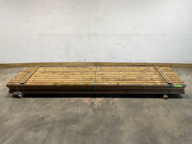 Naaldhouten paal rond ø100 mm x 400 cm - gekroond kdi bruin (30x) - afbeelding 3 van  9