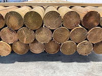 Naaldhouten paal rond ø100 mm x 400 cm - gekroond kdi bruin (30x) - afbeelding 7 van  9