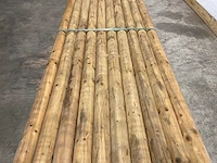 Naaldhouten paal rond ø100 mm x 400 cm - gekroond kdi bruin (30x) - afbeelding 6 van  11