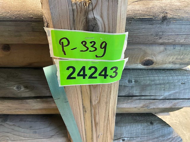 Naaldhouten paal rond ø80 mm x 149 cm - model dr5 - kdi bruin (154x) - afbeelding 4 van  12