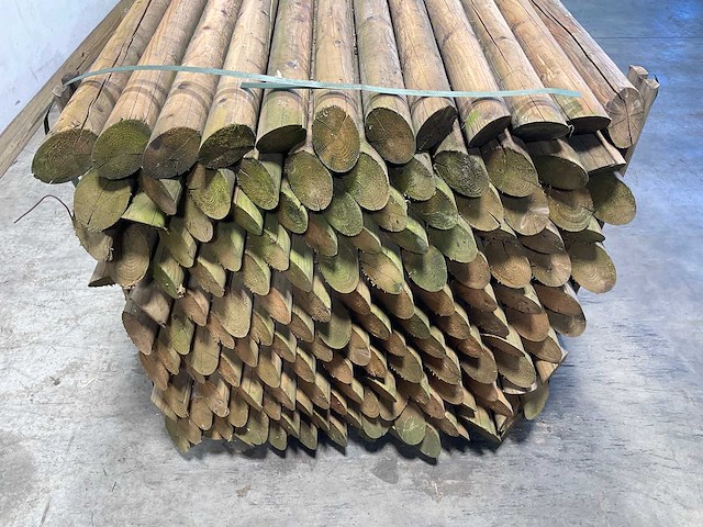 Naaldhouten paal rond ø80 mm x 149 cm - model dr5 - kdi bruin (154x) - afbeelding 12 van  12