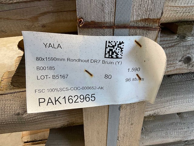 Naaldhouten paal rond ø80 mm x 159 cm - model dr7 - kdi bruin (93x) - afbeelding 1 van  4