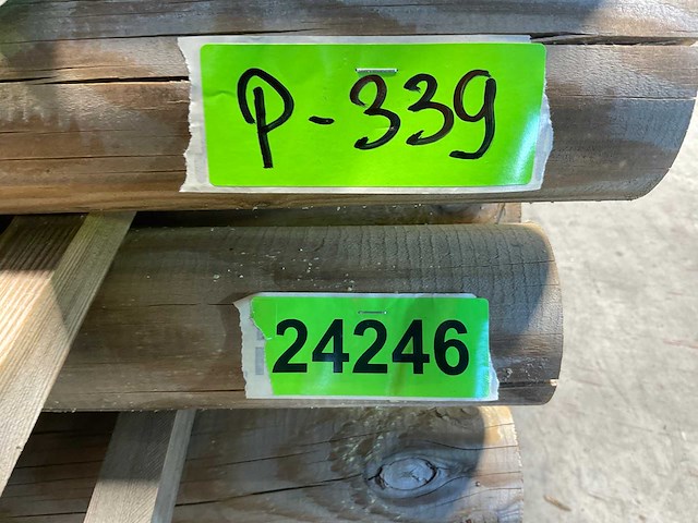 Naaldhouten paal rond ø80 mm x 191 cm - gekroond kdi bruin (116x) - afbeelding 3 van  11
