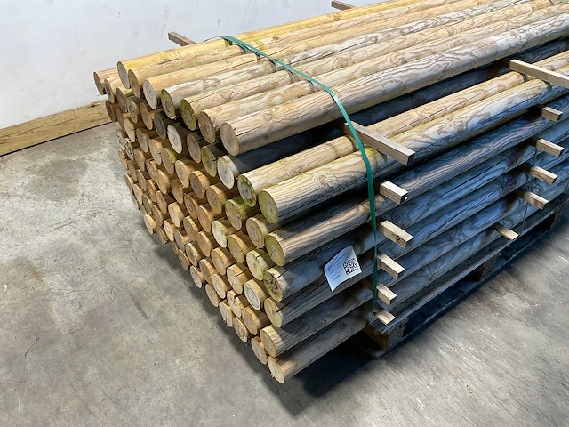 Naaldhouten paal rond ø80 mm x 191 cm - gekroond kdi bruin (116x) - afbeelding 10 van  11