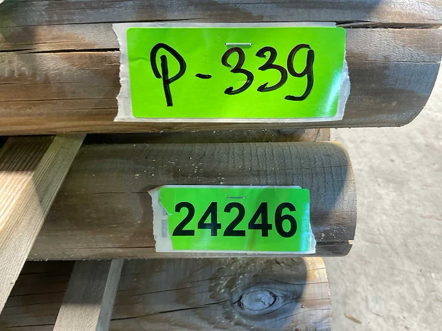 Naaldhouten paal rond ø80 mm x 191 cm - gekroond kdi bruin (116x) - afbeelding 3 van  11