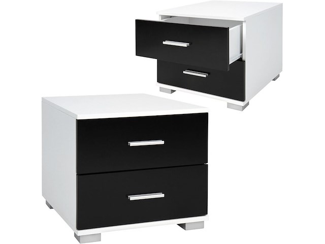 Nachtkastje met 2 laden set van 2 miadomodo, nttsh004a0sw000m - afbeelding 1 van  3