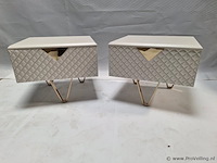 Nachtkastje met lade - ca. 50x60x50 cm - 2 stuks - afbeelding 1 van  4