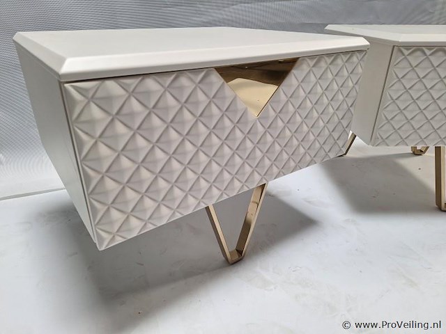 Nachtkastje met lade - ca. 50x60x50 cm - 2 stuks - afbeelding 2 van  4