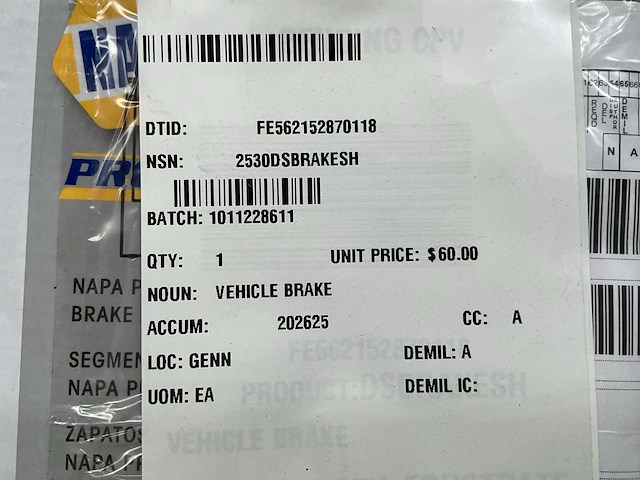 Napa set brake shoes - afbeelding 3 van  3
