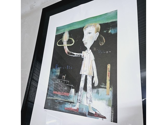 Nara yoshitomo lithograaf ''romantic sunrise'' - limited edition 35/300 - afbeelding 2 van  7