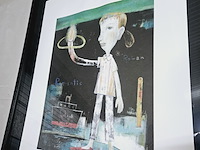 Nara yoshitomo lithograaf ''romantic sunrise'' - limited edition 35/300 - afbeelding 2 van  7