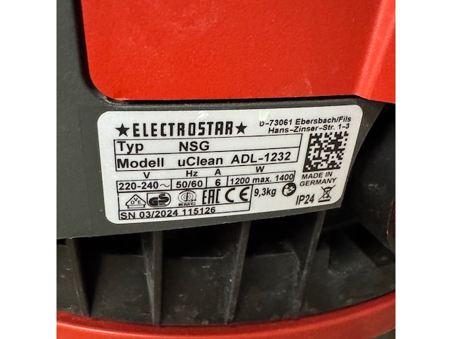 Nat- en droogstofzuiger starmix, uclean adl-1232 - afbeelding 5 van  6