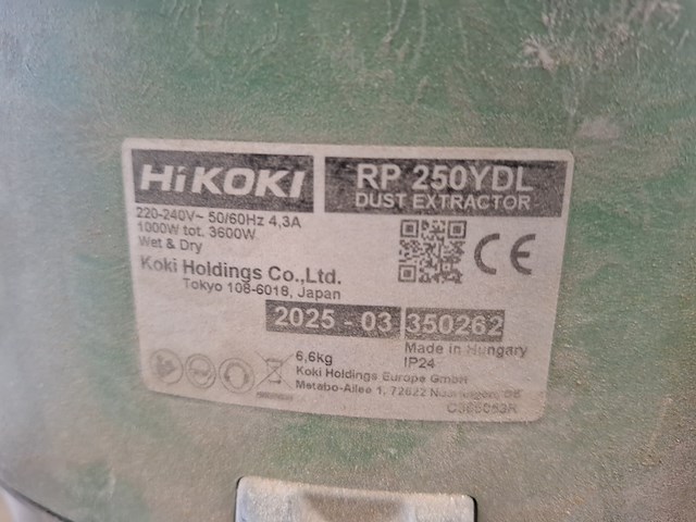 Nat-en droogzuiger en excentrische schuurmachine hikoki, rp250ydlwaz - afbeelding 3 van  7