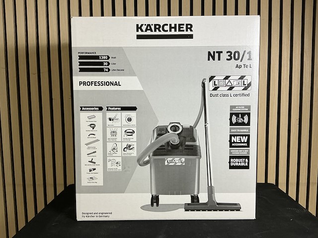 Nat-en droogzuiger kärcher, nt 30/1 ap te l, grijs - afbeelding 3 van  5