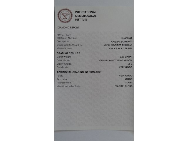 Natural diamond | 0.28ct ( igi gecertificeerd ) - afbeelding 7 van  8