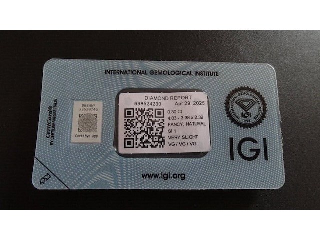 Natural diamond | 0.30ct ( igi gecertificeerd ) - afbeelding 4 van  7