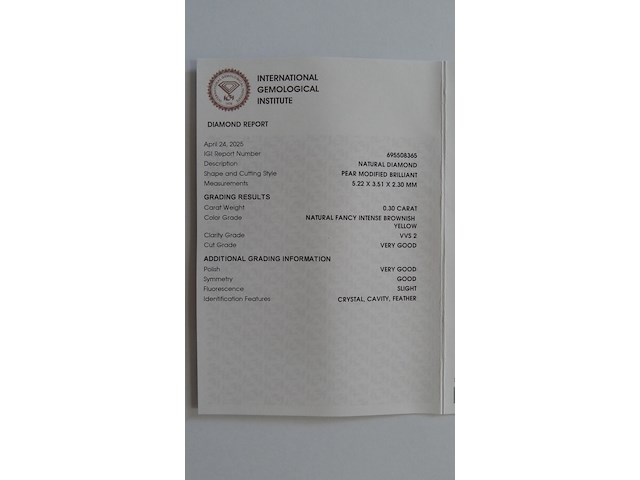 Natural diamond | 0.30ct ( igi gecertificeerd ) - afbeelding 5 van  6