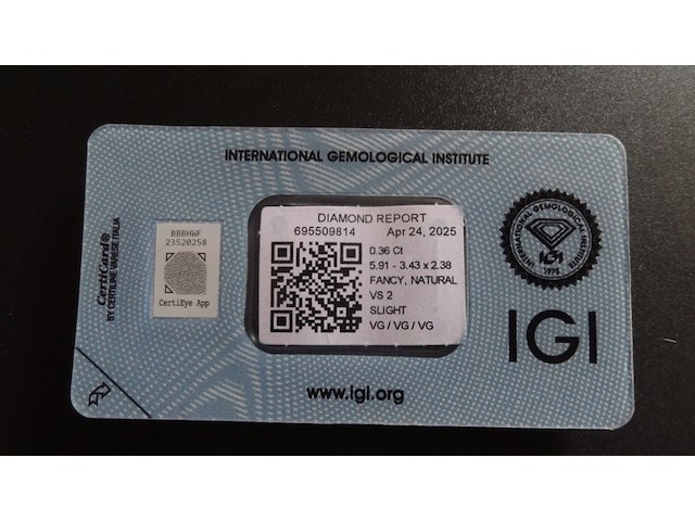 Natural diamond | 0.36ct ( igi gecertificeerd ) - afbeelding 2 van  5