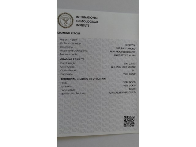 Natural diamond | 0.47ct ( igi gecertificeerd ) - afbeelding 7 van  8