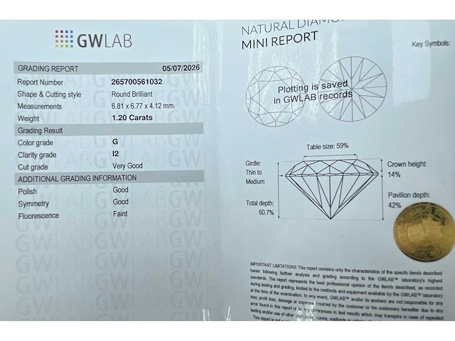 Natuurlijke diamant van 1,20 karaat - afbeelding 2 van  5