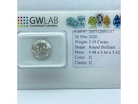 Natuurlijke diamant van 3,19 karaat kleur h - afbeelding 1 van  3