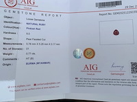 Natuurlijke robijn - burma (myanmar) | 0.77ct, rood - afbeelding 4 van  4