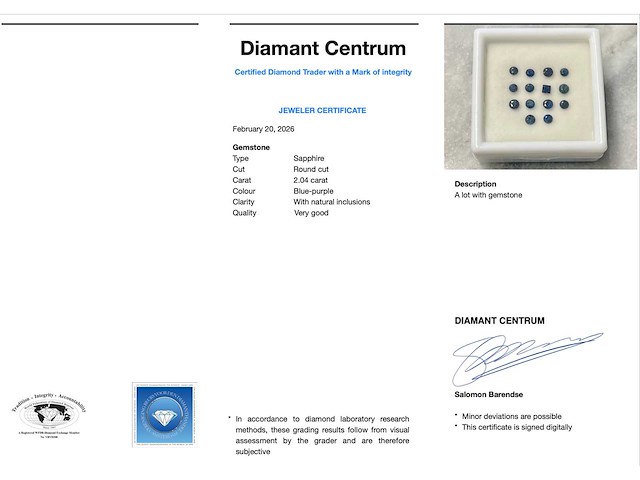 Natuurlijke saffier 2.04 ct los - afbeelding 1 van  1
