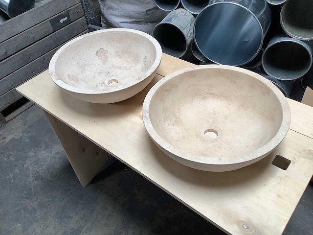 Natuursteen - waskom - (2x) - afbeelding 4 van  4