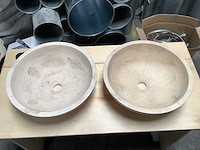 Natuursteen - waskom -(2x) - afbeelding 1 van  4