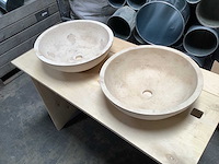Natuursteen - waskom -(2x) - afbeelding 3 van  4