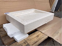 Natuursteen limestone wastafel 55x45x10 cm - afbeelding 4 van  4
