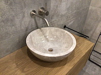 Natuursteen marmer beige/grey waskom 40,6x15 cm - afbeelding 4 van  5