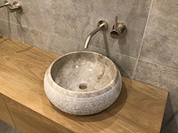 Natuursteen marmer beige/grey waskom 40,6x15 cm - afbeelding 4 van  5