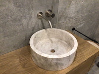 Natuursteen marmer beige/grey waskom 40,6x15 cm - afbeelding 2 van  2
