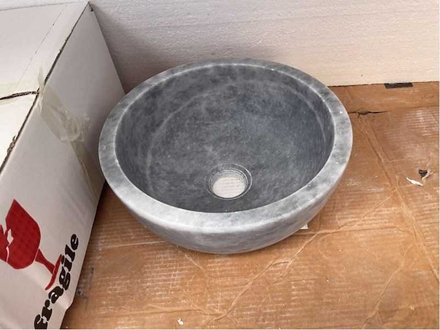 Natuursteen marmer blauw waskom 32x15 cm - afbeelding 2 van  5