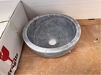 Natuursteen marmer blauw waskom 32x15 cm - afbeelding 2 van  5