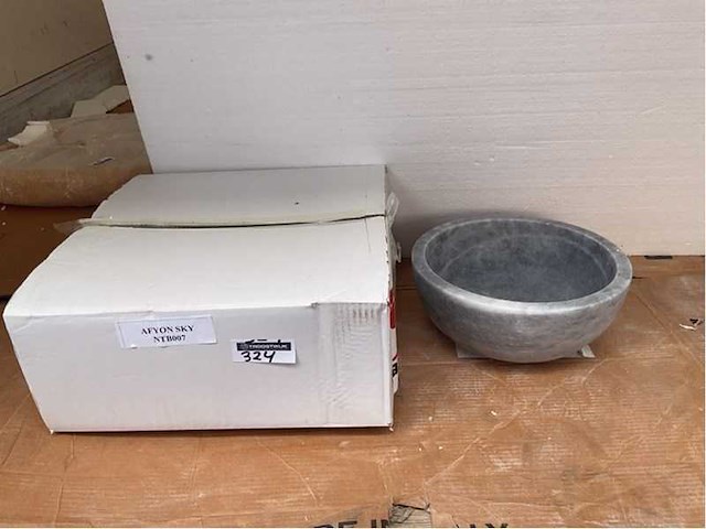 Natuursteen marmer blauw waskom 32x15 cm - afbeelding 5 van  5