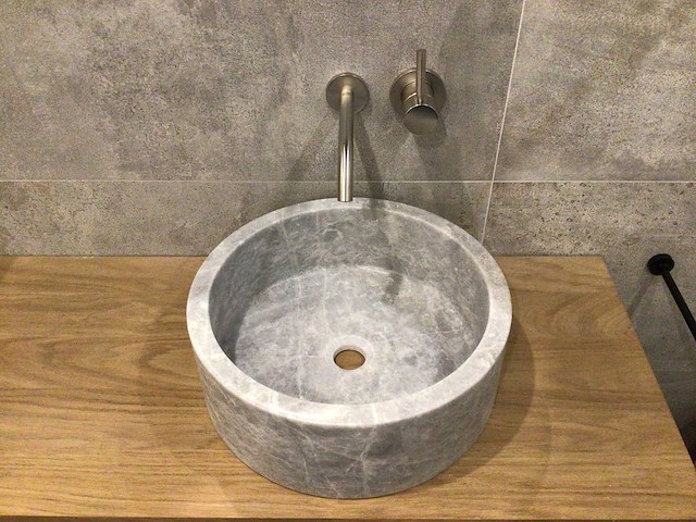 Natuursteen marmer grey waskom 40,6x15 cm - afbeelding 1 van  1