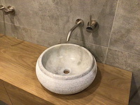 Natuursteen marmer grey waskom 40,6x15 cm - afbeelding 4 van  5