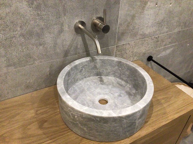 Natuursteen marmer grey waskom 40,6x15 cm - afbeelding 5 van  5