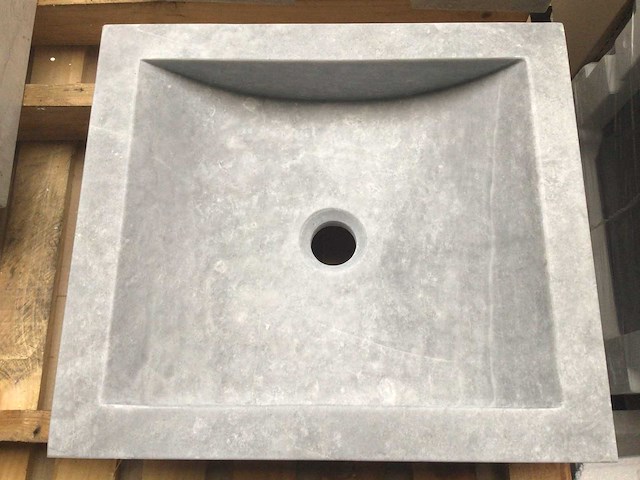 Natuursteen marmer grey wastafel 45x40x10 cm - afbeelding 2 van  4