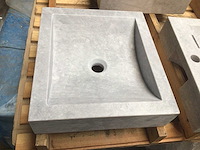 Natuursteen marmer grey wastafel 45x40x10 cm - afbeelding 2 van  3