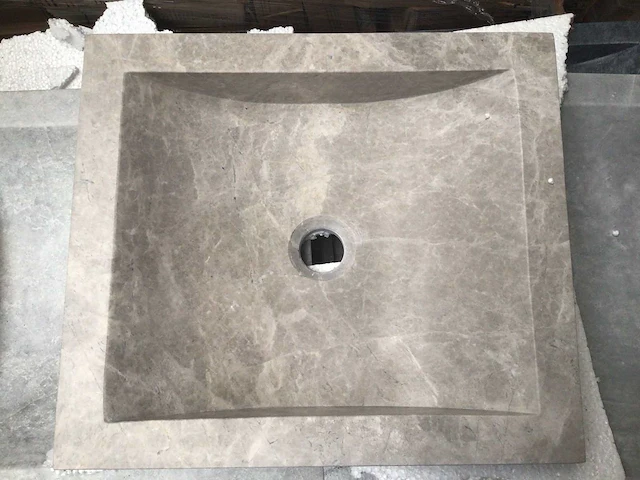 Natuursteen marmer grey wastafel 45x40x10 cm - afbeelding 1 van  5