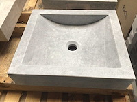Natuursteen marmer grey wastafel 45x40x10 cm - afbeelding 2 van  4