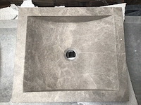 Natuursteen marmer grey wastafel 45x40x10 cm - afbeelding 1 van  5